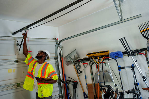 Professional Garage Door Panel Replacement technician working in Johnston County County, OK